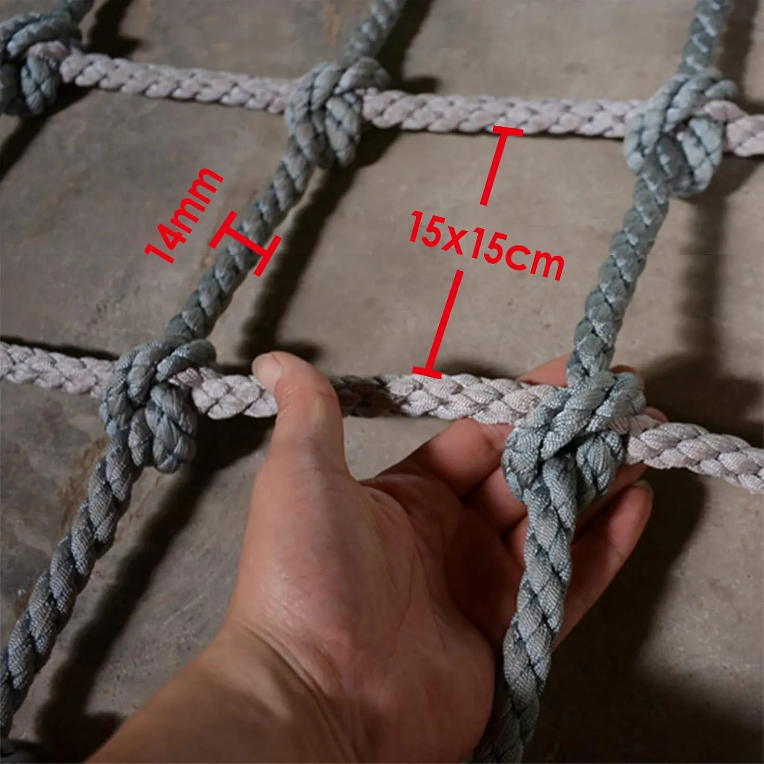 Climbing Rope Netting, Heavy Duty Cargo Net, Backyard Playground Net, Climbing Rope Ladder for Adults, Fitness Net, Wall Decorative(Size:2 * 2m(6.6 * 6.6ft))