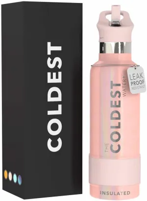Coldest Insulated Water Bottle with Straw Lid - Stainless Steel Metal Thermos for Men & Women (Forever Pink Glitter, 21 oz)