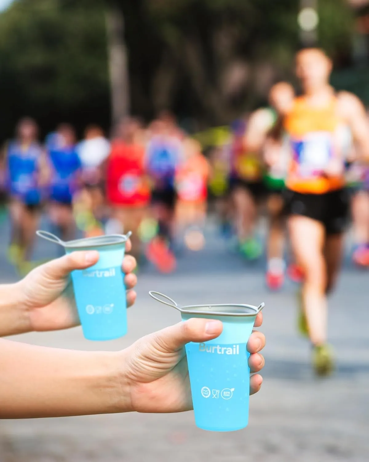 Collapsible Running Cup,200 ml/6.8 fl oz-4Packs TPU Ultralight & Foldable Running Cup,Portable Collapsible Water Cup for Trail Running Marathon Cycling Climbing