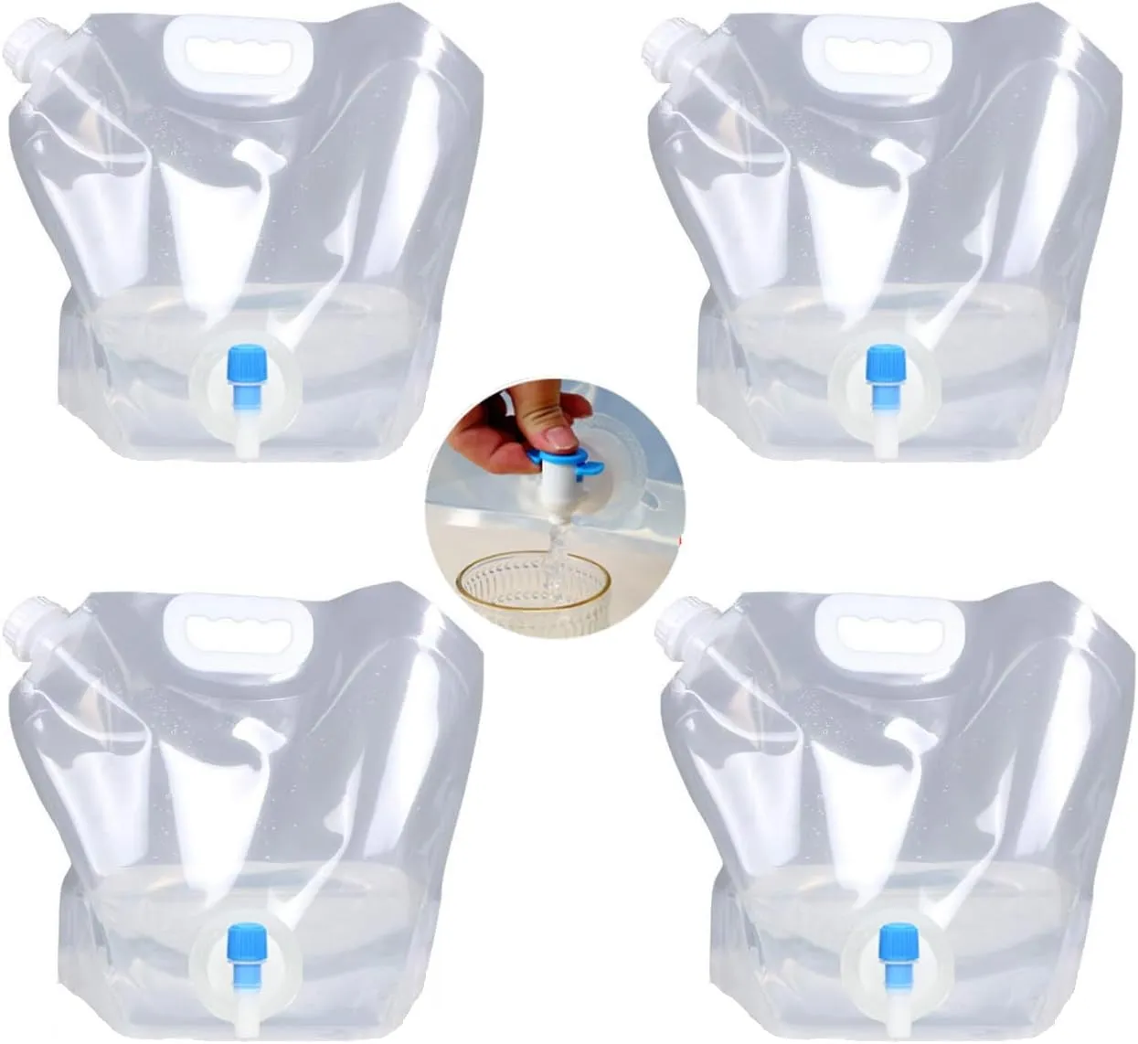 Collapsible Water Bag,Large Capacity BPA-Free Travel Water Bladder,Lightweight Durable Emergency Water Storage, Portable Folding Water Bladder for Cycling Backpacking Picnic Camping Barbecue