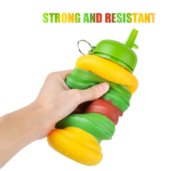 Collapsible Water Bottle - Hamburger
