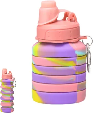 Collapsible Water Bottle,Retractable Water Bottle - Silicone Sports Water Bottle - Portable Camping Water Bottle,Reusable Sports Water Bottle with Carabiner 700ml for a