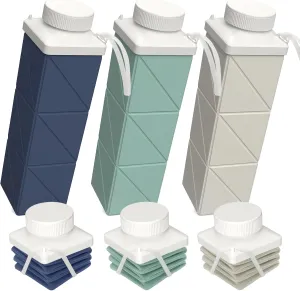 Collapsible Water Bottles 24.3oz, Foldable Portable Travel Water Bottle, Lightweight Reusable Leakproof for Traveling Camping Hiking Cycling Yoga Sports Outdoor School Office