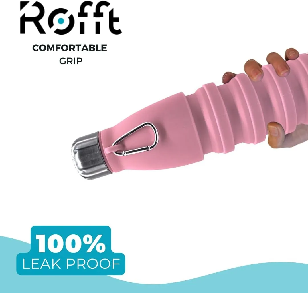 Collapsible Water Bottles, Cups Leakproof Valve, Reusable BPA Free Silicone Foldable, Travel Water Bottle, Cup for Gym, Camping, Hiking, Travel, Sports, Lightweight Durable