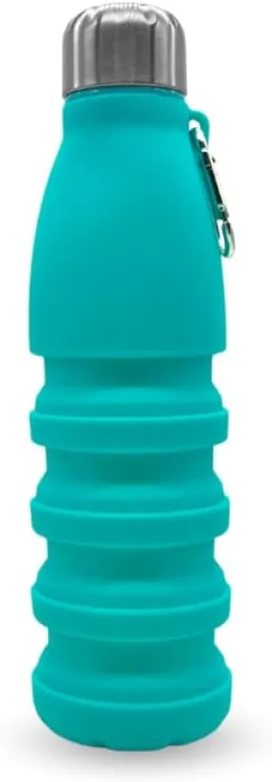 Collapsible Water Bottles, Cups Leakproof Valve, Reusable BPA Free Silicone Foldable, Travel Water Bottle, Cup for Gym, Camping, Hiking, Travel, Sports, Lightweight Durable