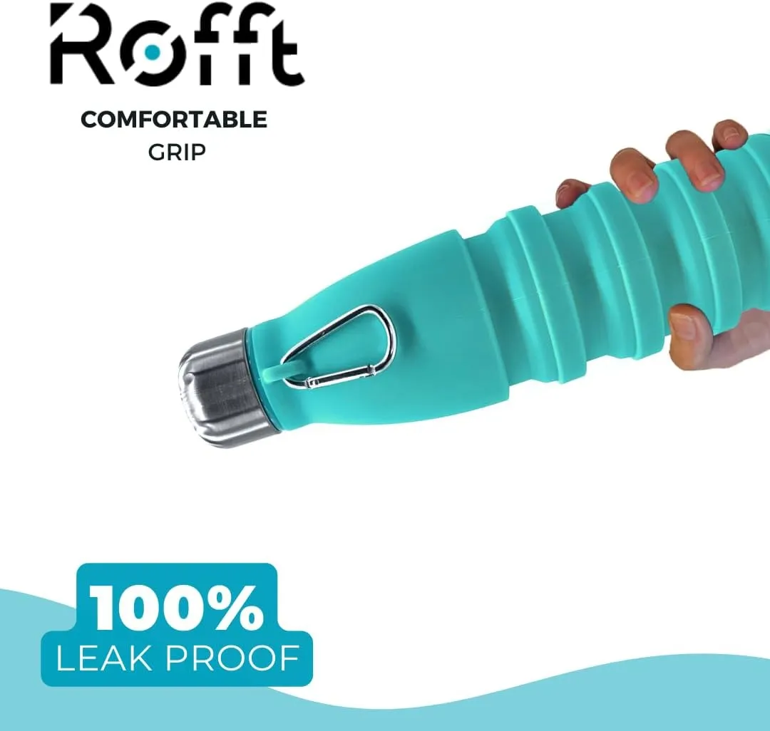 Collapsible Water Bottles, Cups Leakproof Valve, Reusable BPA Free Silicone Foldable, Travel Water Bottle, Cup for Gym, Camping, Hiking, Travel, Sports, Lightweight Durable