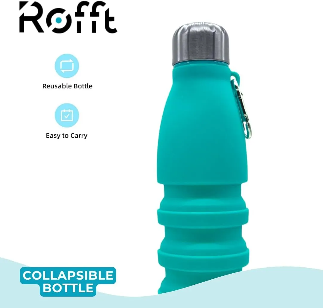 Collapsible Water Bottles, Cups Leakproof Valve, Reusable BPA Free Silicone Foldable, Travel Water Bottle, Cup for Gym, Camping, Hiking, Travel, Sports, Lightweight Durable