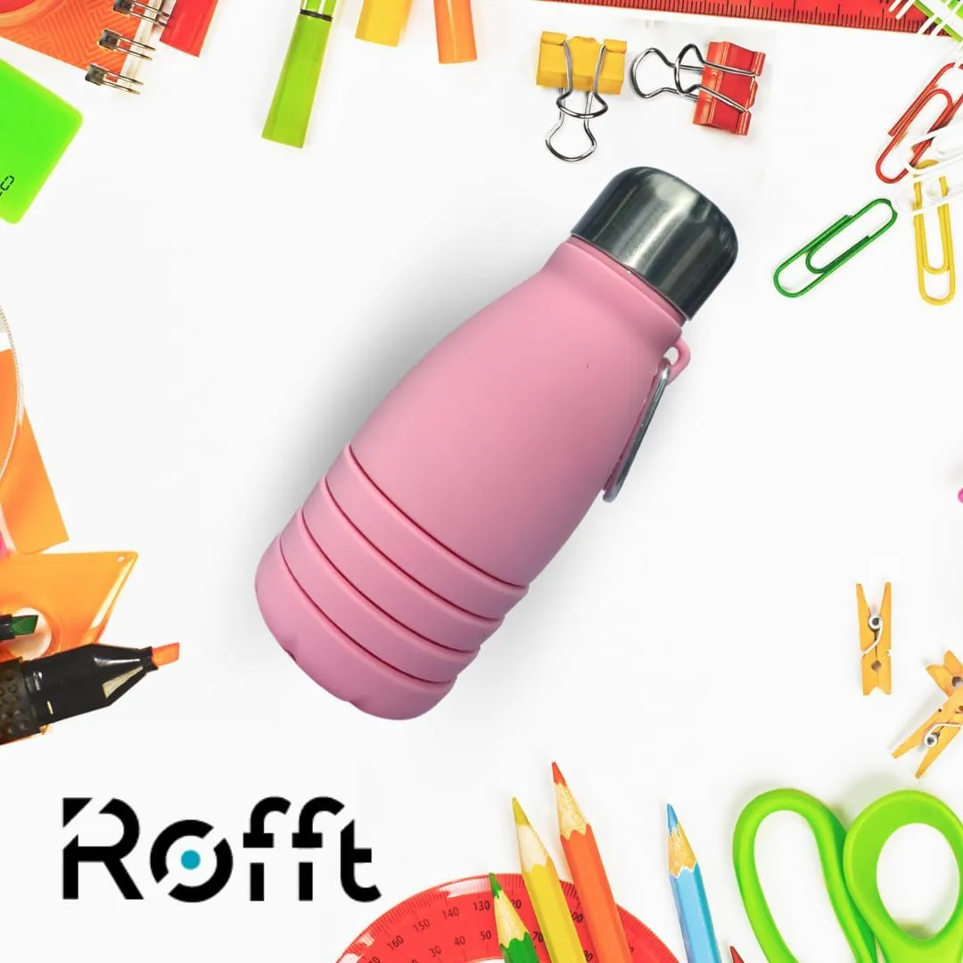 Collapsible Water Bottles, Cups Leakproof Valve, Reusable BPA Free Silicone Foldable, Travel Water Bottle, Cup for Gym, Camping, Hiking, Travel, Sports, Lightweight Durable