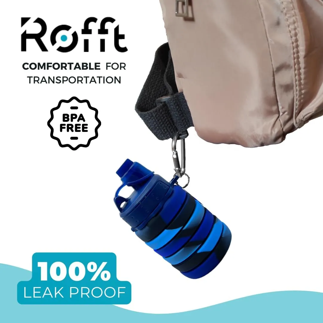 Collapsible Water Bottles, Cups Leakproof Valve, Reusable BPA Free Silicone Foldable, Travel Water Bottle, Cup for Gym, Camping, Hiking, Travel, Sports, Lightweight Durable