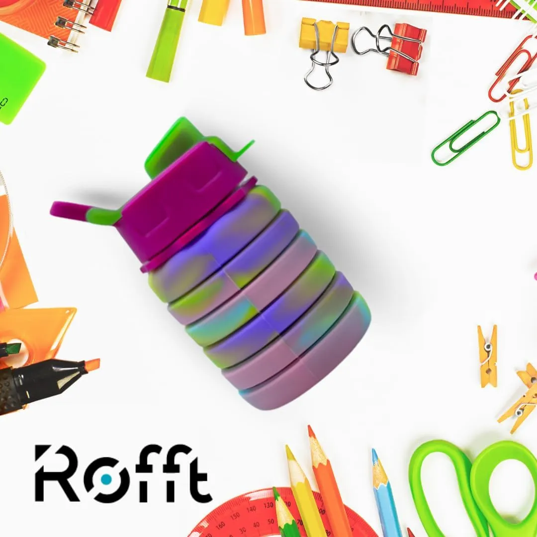 Collapsible Water Bottles, Cups Leakproof Valve, Reusable BPA Free Silicone Foldable, Travel Water Bottle, Cup for Gym, Camping, Hiking, Travel, Sports, Lightweight Durable