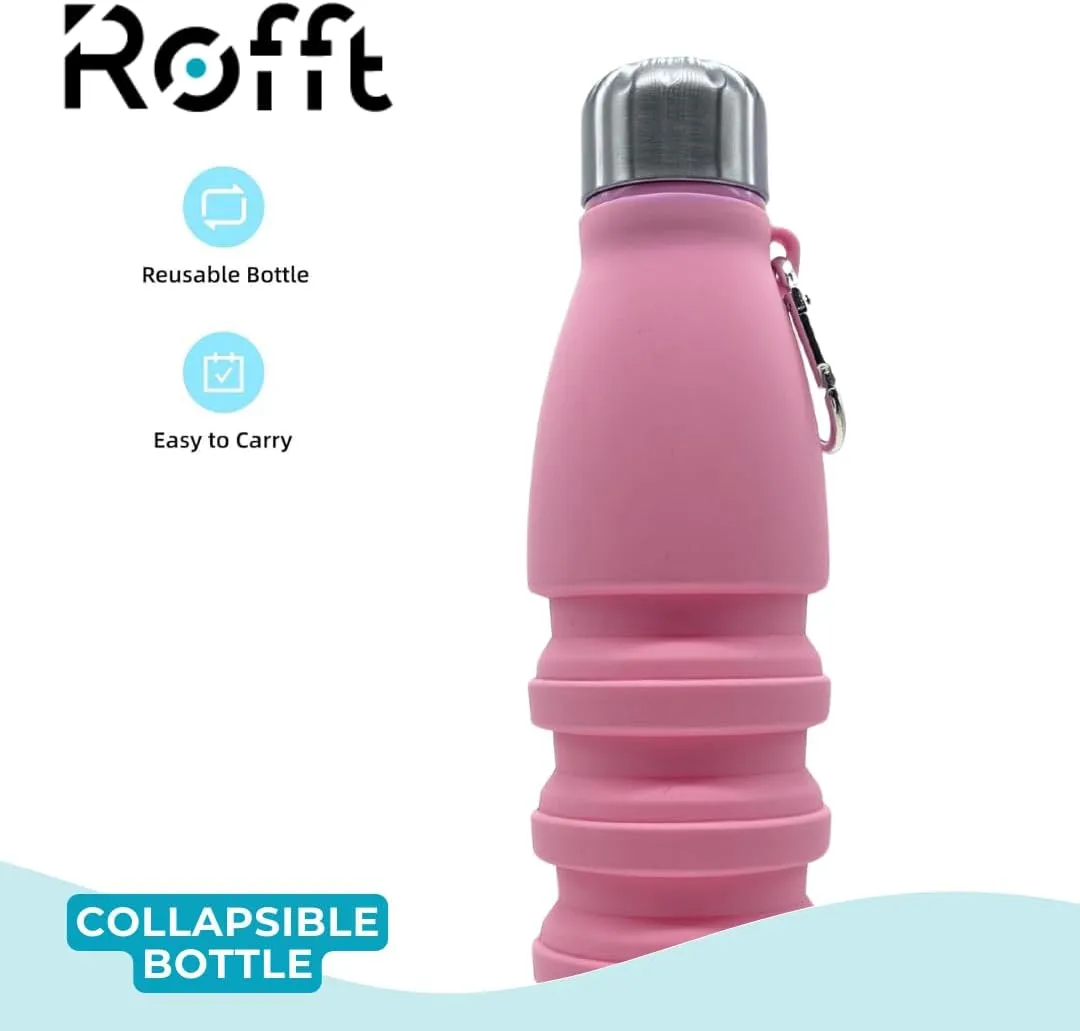 Collapsible Water Bottles, Cups Leakproof Valve, Reusable BPA Free Silicone Foldable, Travel Water Bottle, Cup for Gym, Camping, Hiking, Travel, Sports, Lightweight Durable