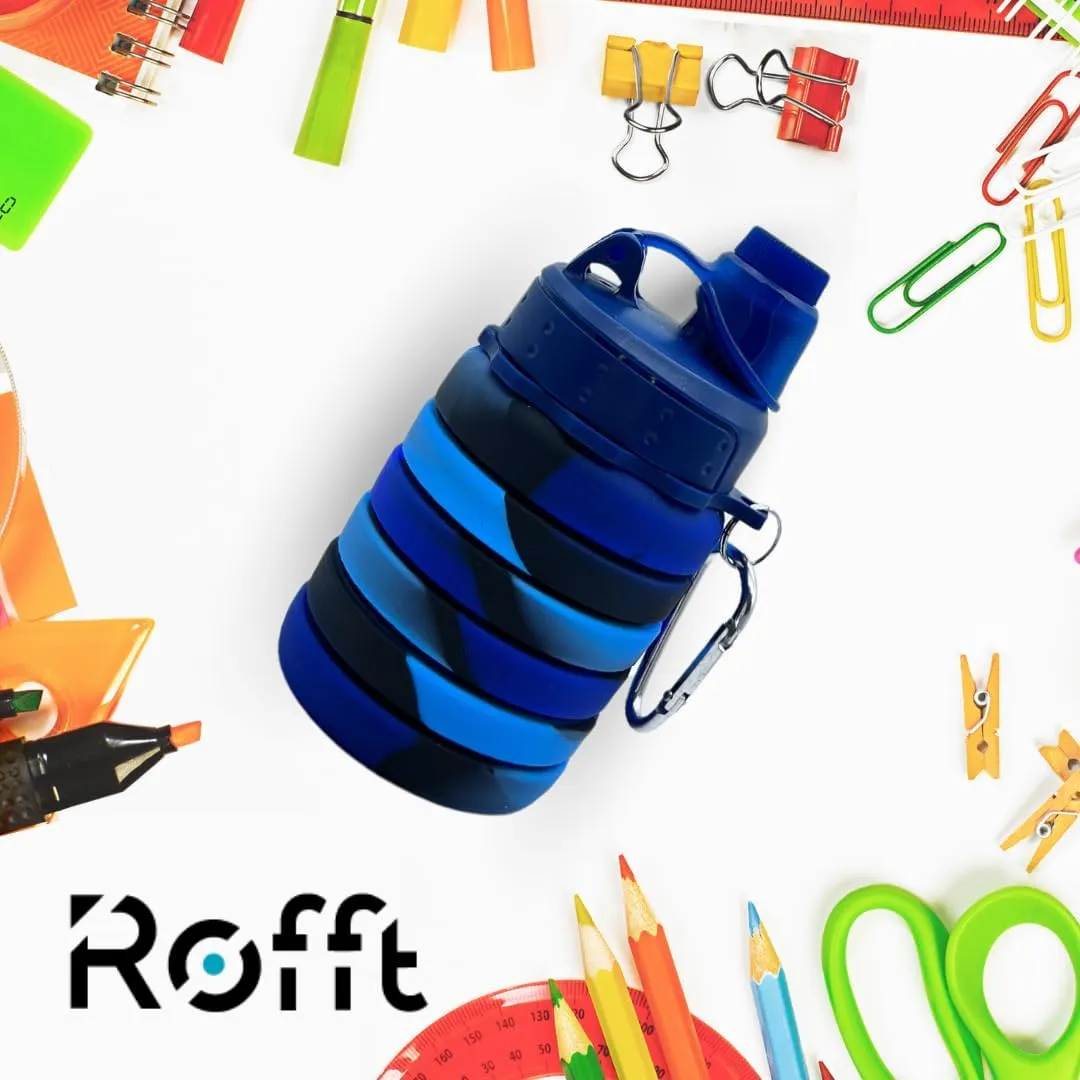 Collapsible Water Bottles, Cups Leakproof Valve, Reusable BPA Free Silicone Foldable, Travel Water Bottle, Cup for Gym, Camping, Hiking, Travel, Sports, Lightweight Durable