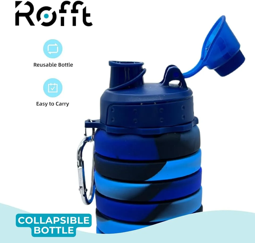 Collapsible Water Bottles, Cups Leakproof Valve, Reusable BPA Free Silicone Foldable, Travel Water Bottle, Cup for Gym, Camping, Hiking, Travel, Sports, Lightweight Durable