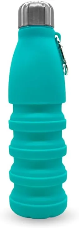 Collapsible Water Bottles, Cups Leakproof Valve, Reusable BPA Free Silicone Foldable, Travel Water Bottle, Cup for Gym, Camping, Hiking, Travel, Sports, Lightweight Durable