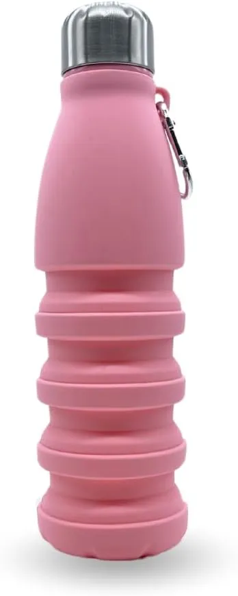 Collapsible Water Bottles, Cups Leakproof Valve, Reusable BPA Free Silicone Foldable, Travel Water Bottle, Cup for Gym, Camping, Hiking, Travel, Sports, Lightweight Durable