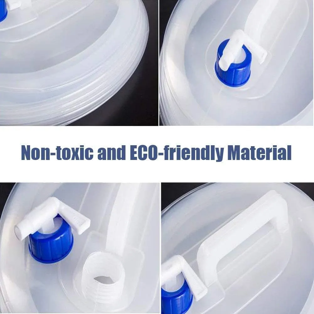 Collapsible Water Bucket Camping Water Storage Carrier Jug with ON/OFF Spigot Water Carrier Container for Outdoor Hiking Hunting Hurricane First Aid