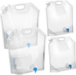 Collapsible Water Jugs for Camping Hiking Sports 4-pack Transparent Emergency Survival Bags