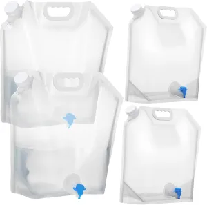 Collapsible Water Storage Jugs Transparent 4 Pack for Camping Hiking Sports and Emergency Water Supply