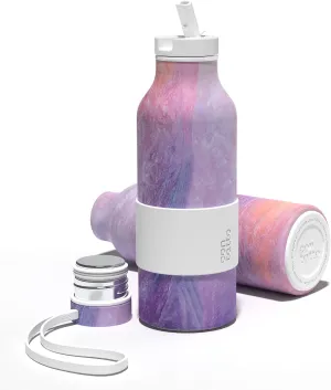 Contatto 17oz Vacuum Insulated Water Bottle Stainless Steel, with Straw Lid & Flex Cap, 3 1 Layers of Insulation, Reusable Metal Water Bottle, for Outdoors/Sports/Fitness/School/Office/Adults & Kids