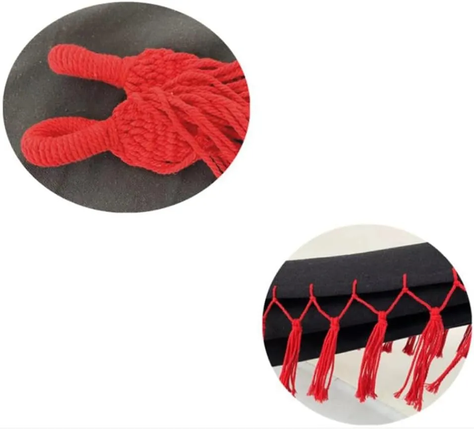 Contrast Tassel Hammock, Double Canvas Swing, Outdoor Products, Children's Camping (Color : Black)
