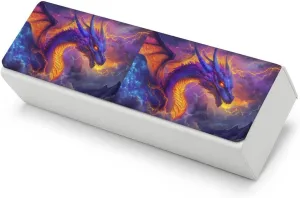 Cool Dragon Purple Hard Shell Glasses Case Portable Eyeglasses Protection Box with Cleaning Cloth for Women Men