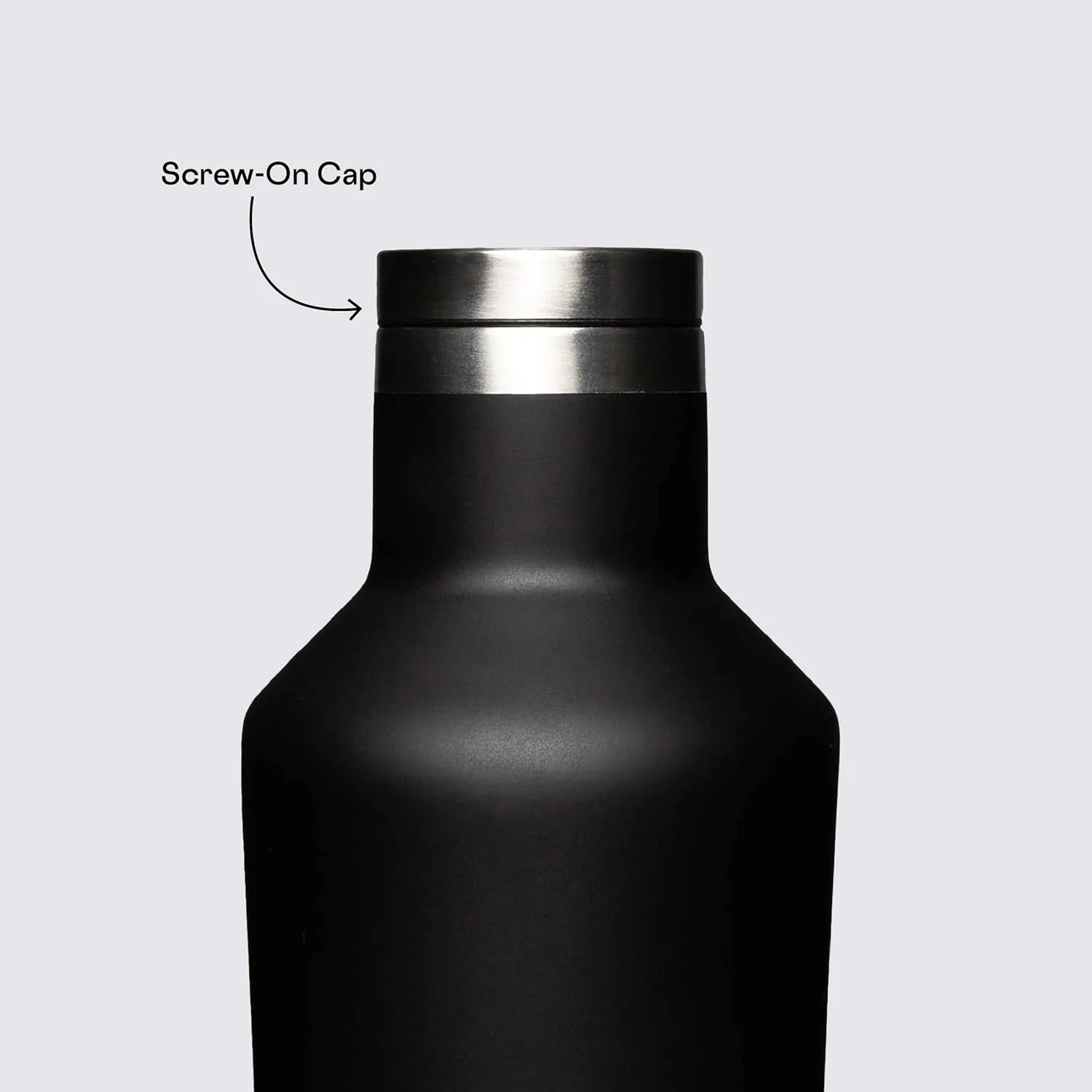 Corkcicle Classic Canteen Insulated Tumbler, Matte Black, 16 oz – Reusable Water Bottle Keeps Beverages Cold for 25 Hours & Hot 12 Hours – Cupholder Friendly Tumbler with Screw-On Cap