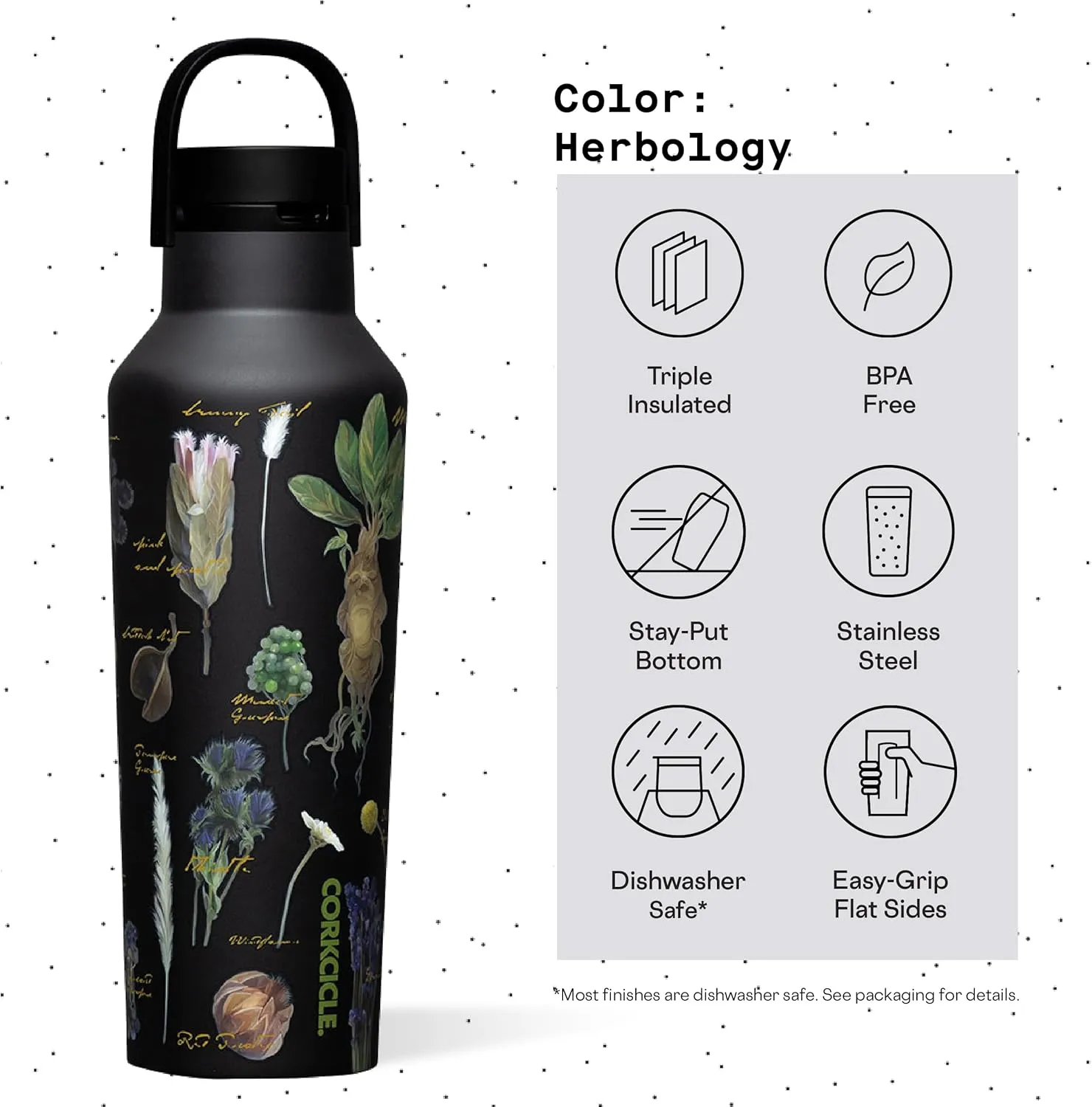 Corkcicle x Warner Brothers Harry Potter Herbology Sport Canteen Insulated Tumbler, 20 oz – Reusable Water Bottle - Cold for 25 Hours & Hot 12 Hours – Cupholder Friendly Tumbler with Screw-On Cap