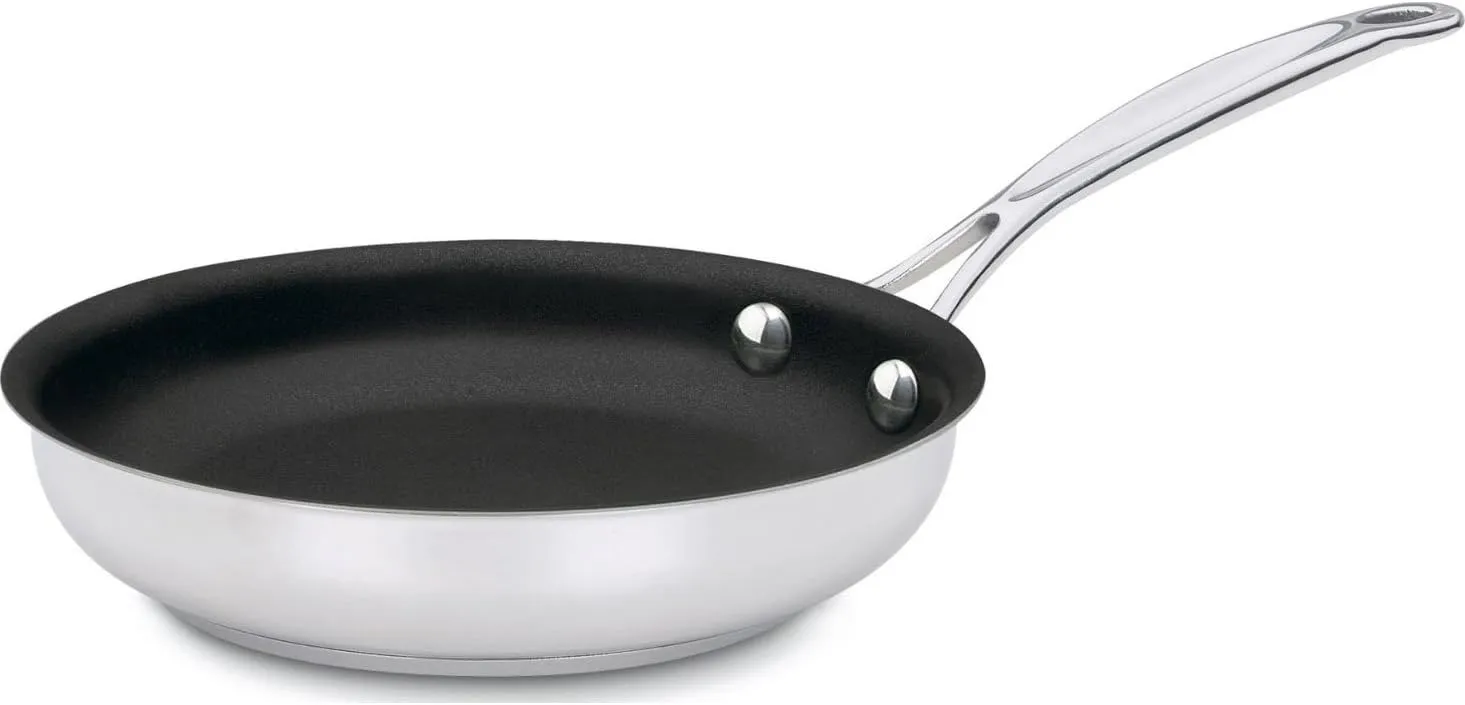Cuisinart 722-18NS Chef's Classic Stainless Nonstick 7-Inch Open Skillet, Silver