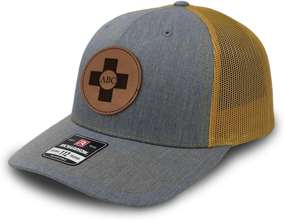 Custom Trucker Mesh Cap Your Monogram Cross Jesus God Sign First Aid B Personalized 5 Panel Hat