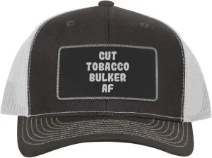 Cut Tobacco Bulker AF - Leather Black Patch Engraved Trucker Hat