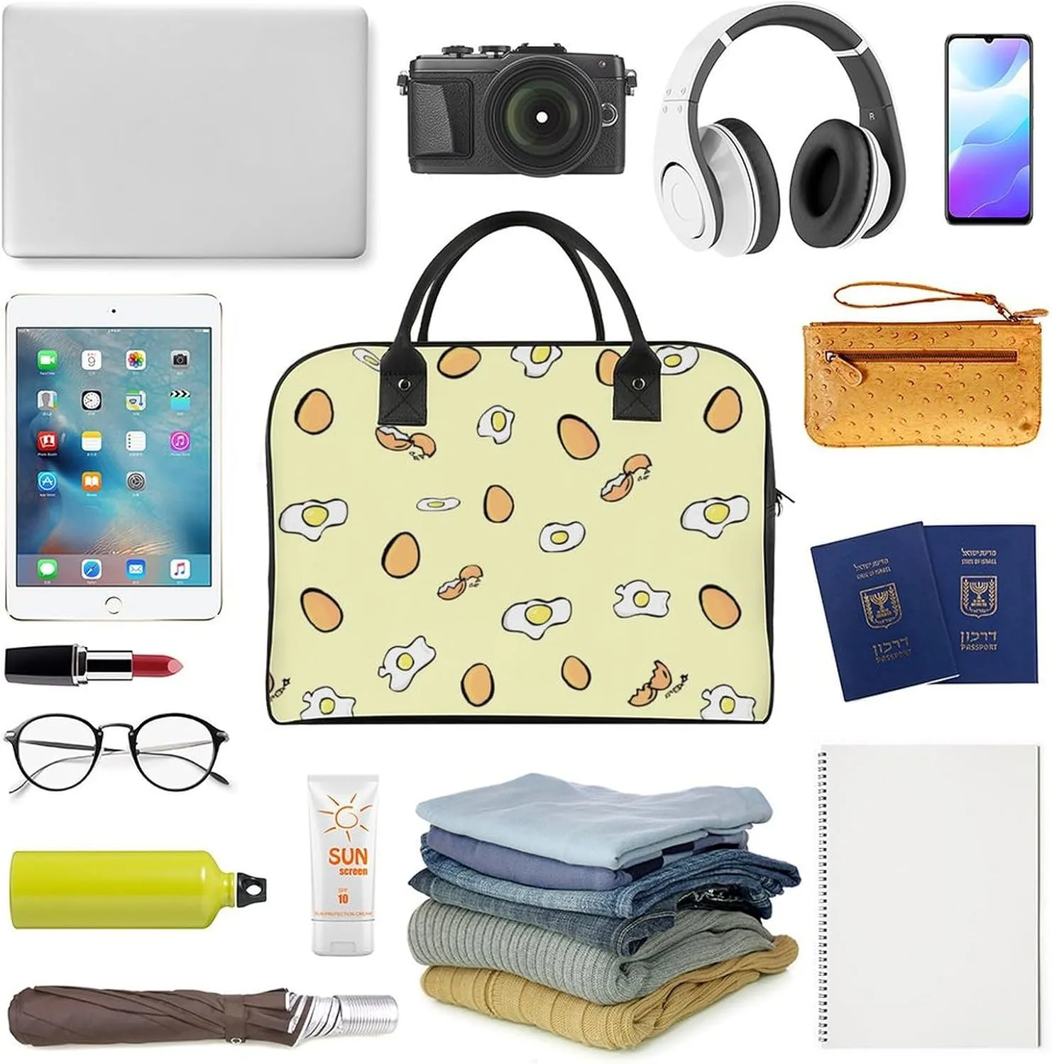 Cute Grim Reaper Women's Handbag Multi-Object Travel Bag Lightweight Carry-On Cross-Body Bag