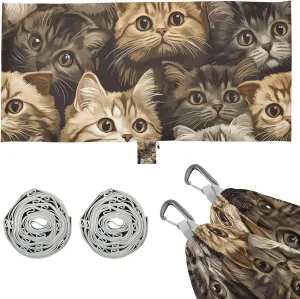 Cute Scottish Fold Cats Brown Hammocks with Tree Straps Backyard Hammock for Camping Travel Accessories