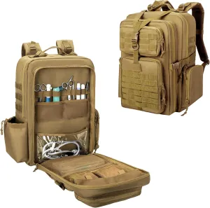 Damero Medical Tactical Backpack, Medical Supplies Bag First Aid Rucksack with Top Y-Strap for Hiking, Trekking Hunting Camping, Camo (Bag Only)