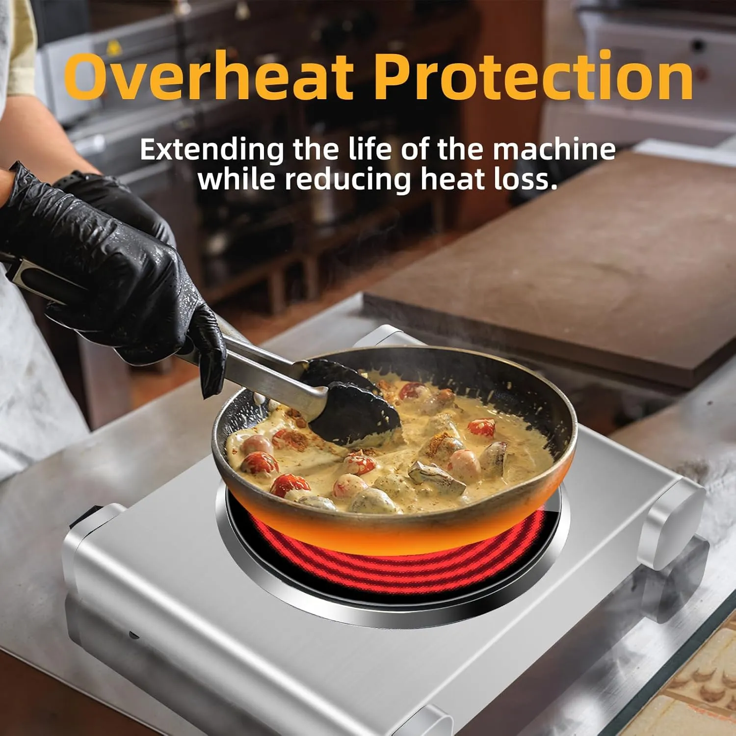 Davivy Single Hot Plate for Cooking Electric Ceramic Plate,1200W Electric Cooktop Infrared Electric Stove with Adjustable Temperature,7.5inch for ALL Cookwares for Home/RV/Camp（Single Burner）