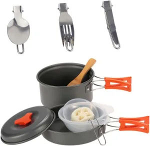 DECHOUS 1Set Person Portable Camping Cookware Lightweight Picnic Cooking Tool for Hiking and Outdoor Use Compact and Easy to Clean Camping Cooking Pot with