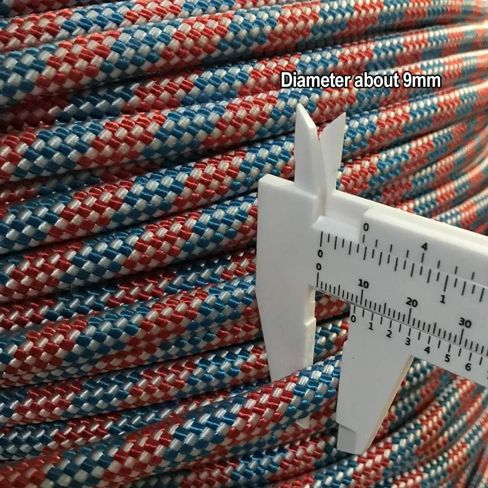 DESERT & FOX Outdoor Emergency Rope,Camping Ropes Climbing Ropes Diameter 9mm 10m/20m/30m/50m Wear Resistant High Strength Hiking Accessory Tool