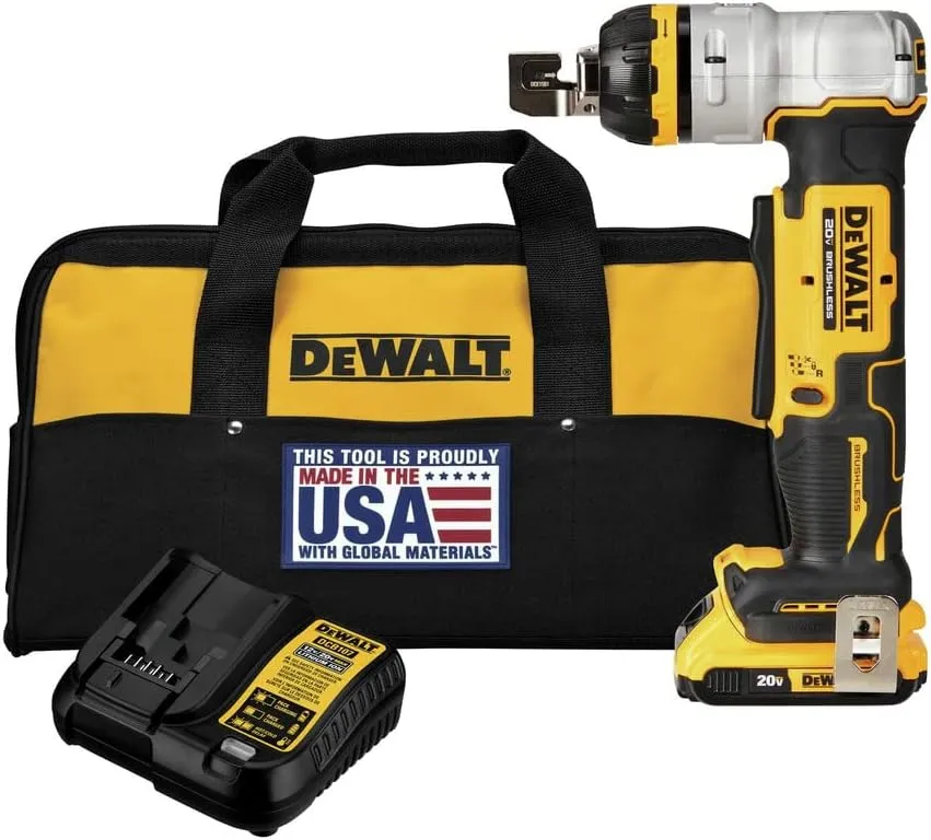 DEWALT 20V MAX XR Wire Cutter Kit, Cuts Carbon Steel and Stainless Steel Wire, Cordless, Battery and Charger Included (DCE158D1)