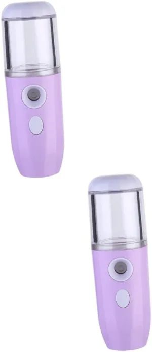 Didiseaon 2pcs Portable USB Rechargeable Facial Mister Compact Humidifier for Skin Hydration Deep Watering and Oil Balance Stylish Moisturizing