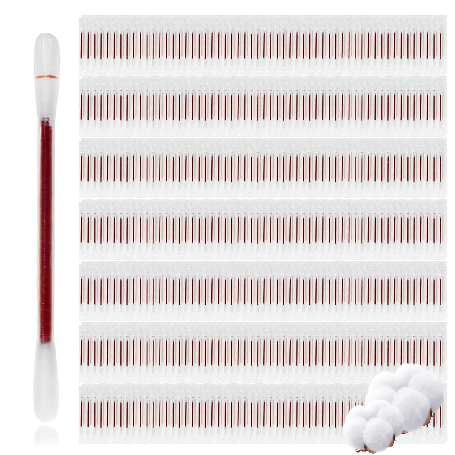 Disposable Iodine Cotton Swabs, Individually Wrapped Medical Iodophor Swabsticks Bulk, Povidone Wound Iodine Qtips Cotton Buds First Aid Kits for Nasal Ears Bruise Care, Travel Outdoor (White 400)