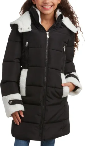 DKNY Girls’ Winter Jacket – Full Length Heavyweight Quilted Puffer Parka – Insulated Water Resistant Coat for Girls (7-16)