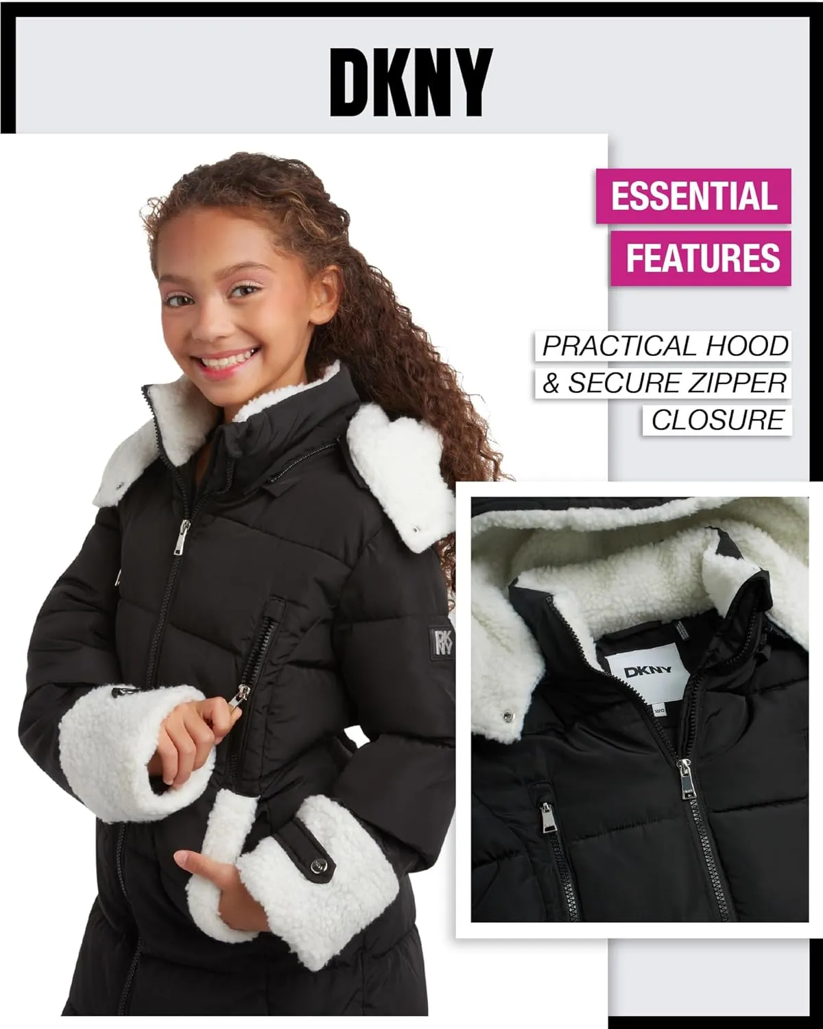 DKNY Girls’ Winter Jacket – Full Length Heavyweight Quilted Puffer Parka – Insulated Water Resistant Coat for Girls (7-16)