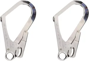 DOITOOL 2Pcs High Strength Alloy Steel Large Drop Forged Double Lock Rebar Snap Hook Safety Fall Protection Lanyard Hook Multifunctional Carabiners