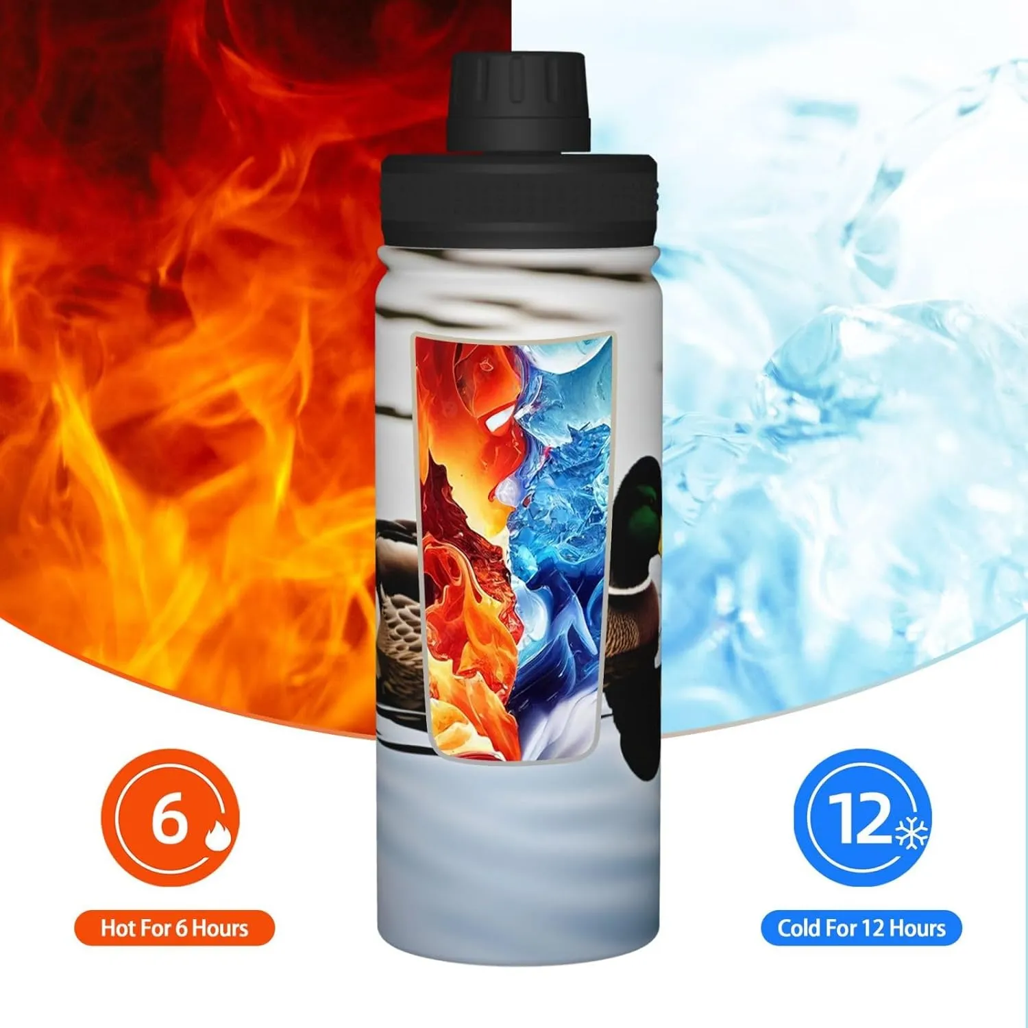 Domestic Duck 18oz Sports Insulated Bottle For Outdoor Activities,Your Ideal Companion Staying Hydrated