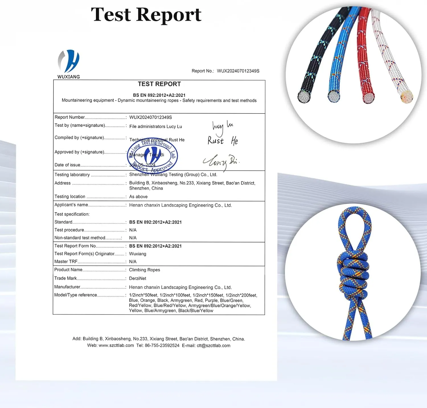 Double Braided Polyester Arborist Rigging Rope - 1/2 inch x 100 feet - High Strength Climbing Rope for Tree Work, Camping, Halyard, Sailing (Blue)