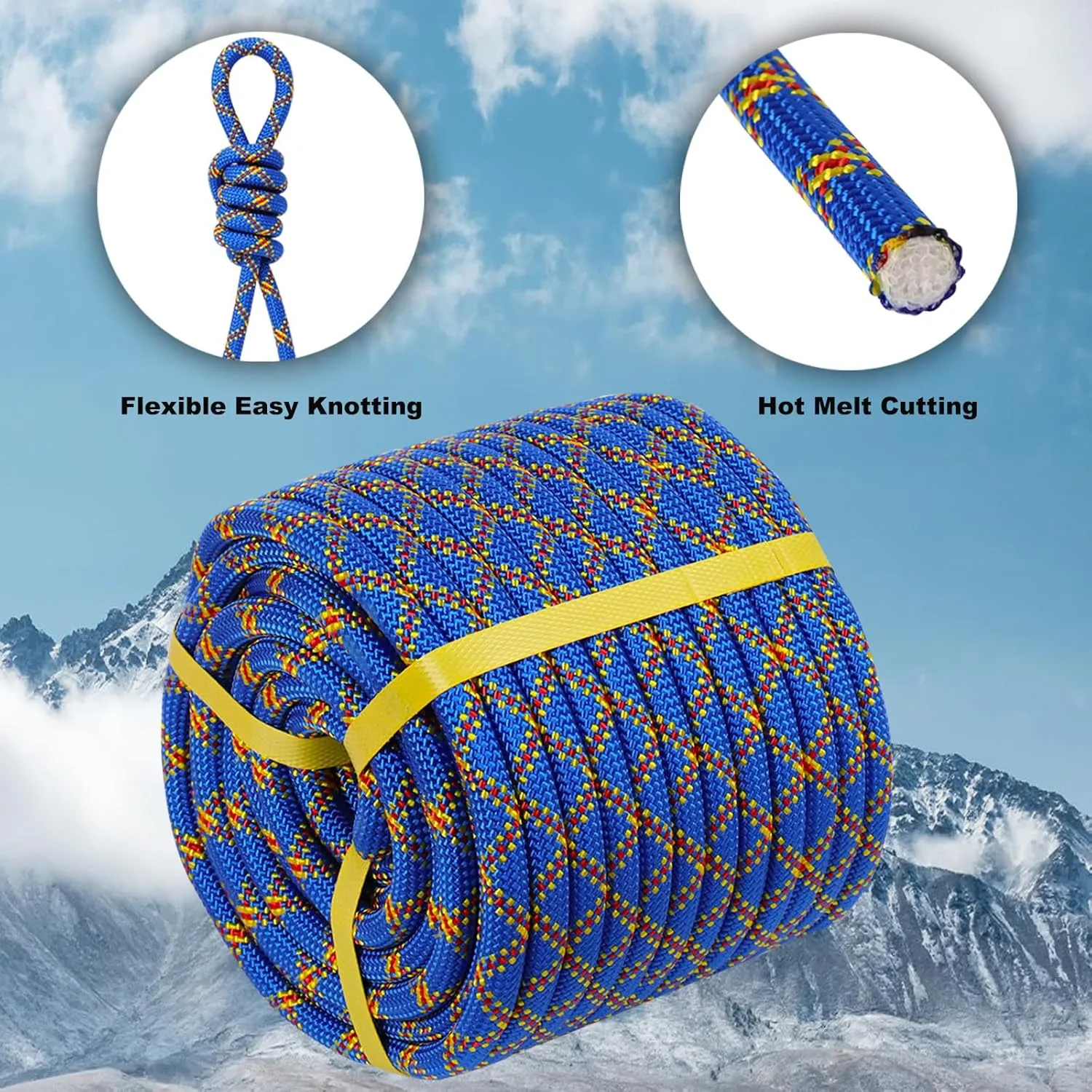 Double Braided Polyester Arborist Rigging Rope - 1/2 inch x 100 feet - High Strength Climbing Rope for Tree Work, Camping, Halyard, Sailing (Blue)
