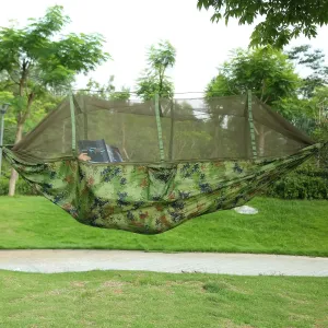 Double Camping Hammock with Mosquito Net & Carry Bag Supports 600 lbs