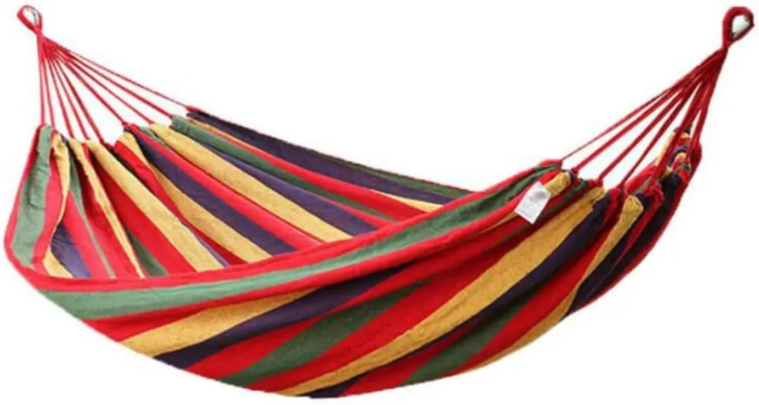 Double Cotton Hammock! Soft, Breathable, and Easy to Carry! Perfect for Relaxing by The Water, at The Park, or in Your Backyard!!! Indoors or Outdoors! Large Size! 2 Carabiners Included for Safety :