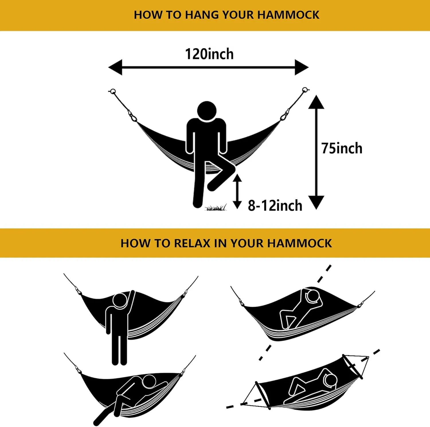 Double Hammock Brazilian Hammocks with Portable Carrying Bag,Soft Woven Fabric, Up to 450 Lbs Hanging for Patio,Trees,Garden,Backyard,Porch,Outdoor and Indoor XXX-Large Brown&Grey Stripe