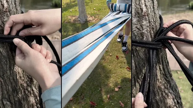 Double Hammock with Hanging Ropes, Portable Cotton Hammock- XL
