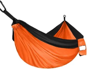 Double Hammock,mosquito Net Camping,Comfortable and Breathable, Easy to Carry, Made of Nylon, 118 Inches Long, Multi-scenario Hammock for Camping and Gardening(Orange,300X200CM)